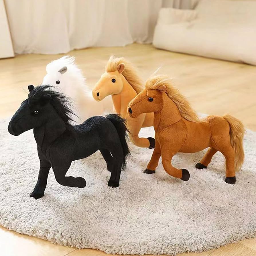 Amazon.co.jp: 馬 ぬいぐるみ リアル おもちゃ 馬の人形 動物